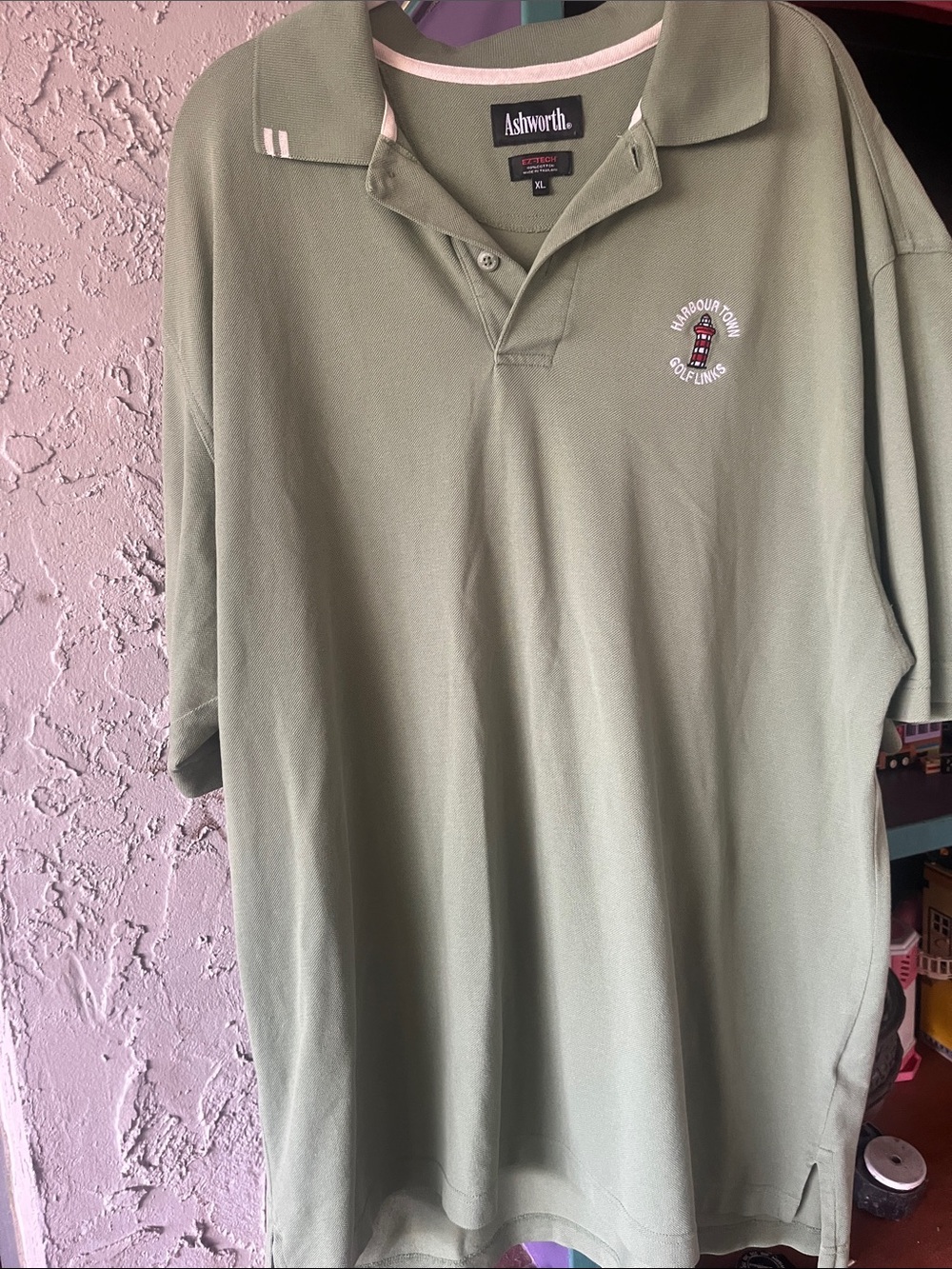 Ashworth Men's Olive Green Golf Polo Harbour Town xl